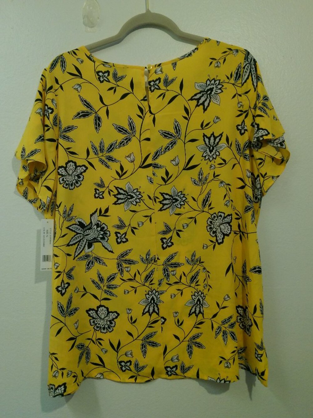 Counterparts women's yellow flutter sleeve blouse Size XL (J) - Picture 5 of 11